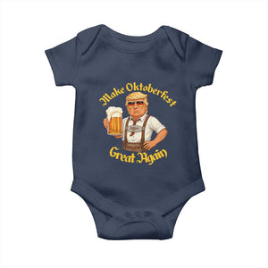 Make Oktoberfest Great Again Baby Onesie Funny Trump Bavarian Beer Festival Drinking Party TS02 Navy Print Your Wear