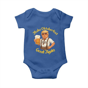 Make Oktoberfest Great Again Baby Onesie Funny Trump Bavarian Beer Festival Drinking Party TS02 Royal Blue Print Your Wear