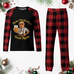 Make Oktoberfest Great Again Plaid Pajama Set Funny Trump Bavarian Beer Festival Drinking Party TS02 Buffalo Plaid Print Your Wear