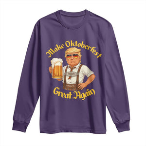 Make Oktoberfest Great Again Long Sleeve Shirt Funny Trump Bavarian Beer Festival Drinking Party TS02 Purple Print Your Wear