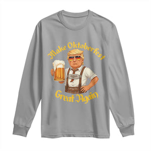 Make Oktoberfest Great Again Long Sleeve Shirt Funny Trump Bavarian Beer Festival Drinking Party TS02 Sport Gray Print Your Wear