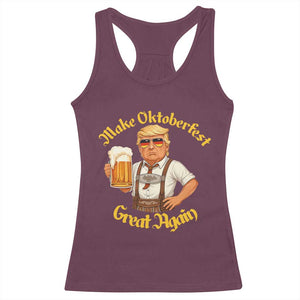 Make Oktoberfest Great Again Racerback Tank Top Funny Trump Bavarian Beer Festival Drinking Party TS02 Maroon Print Your Wear