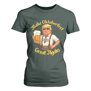 Make Oktoberfest Great Again T Shirt For Women Funny Trump Bavarian Beer Festival Drinking Party TS02 Dark Forest Green Print Your Wear