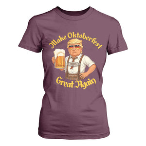 Make Oktoberfest Great Again T Shirt For Women Funny Trump Bavarian Beer Festival Drinking Party TS02 Maroon Print Your Wear