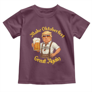 Make Oktoberfest Great Again Toddler T Shirt Funny Trump Bavarian Beer Festival Drinking Party TS02 Maroon Print Your Wear