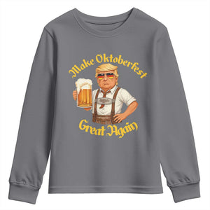 Make Oktoberfest Great Again Youth Sweatshirt Funny Trump Bavarian Beer Festival Drinking Party TS02 Charcoal Print Your Wear