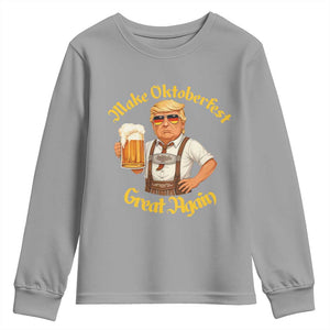 Make Oktoberfest Great Again Youth Sweatshirt Funny Trump Bavarian Beer Festival Drinking Party TS02 Sport Gray Print Your Wear