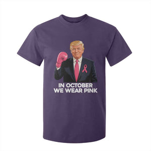 Support Breast Cancer Trump T Shirt For Kid In October We Wear Pink Boxing Glove Warrior Fight TS02 Purple Print Your Wear
