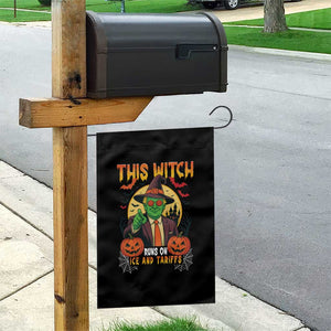 Funny Sarcastic Trump Witch Garden Flag This Witch Runs On Ice and Tariffs Political Satire TS02 Print Your Wear
