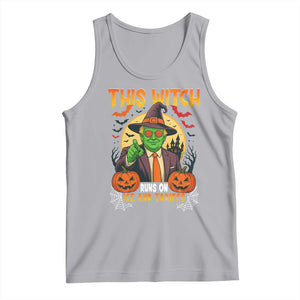 Funny Sarcastic Trump Witch Tank Top This Witch Runs On Ice and Tariffs Political Satire TS02 Athletic Heather Print Your Wear