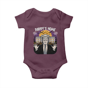 Funny Trump Halloween Baby Onesie Daddy Home White House Spooky Season TS02 Maroon Print Your Wear