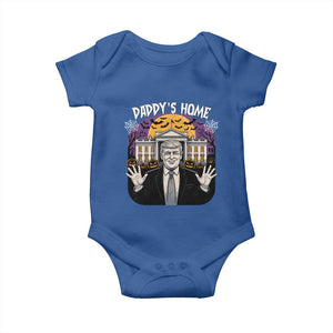 Funny Trump Halloween Baby Onesie Daddy Home White House Spooky Season TS02 Royal Blue Print Your Wear