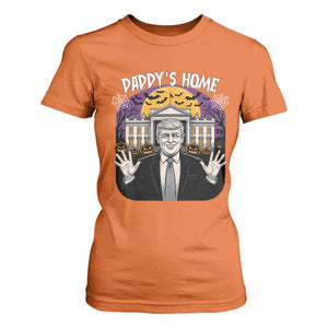 Funny Trump Halloween T Shirt For Women Daddy Home White House Spooky Season TS02 Orange Print Your Wear
