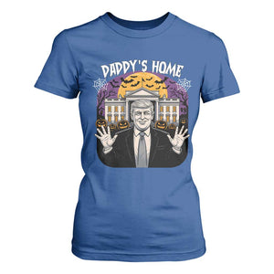 Funny Trump Halloween T Shirt For Women Daddy Home White House Spooky Season TS02 Royal Blue Print Your Wear