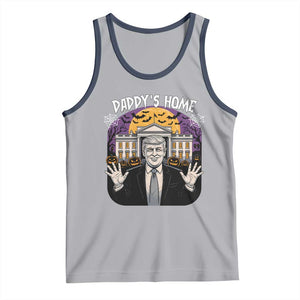 Funny Trump Halloween Tank Top Daddy Home White House Spooky Season TS02 Athletic Heather Navy Print Your Wear