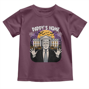 Funny Trump Halloween Toddler T Shirt Daddy Home White House Spooky Season TS02 Maroon Print Your Wear