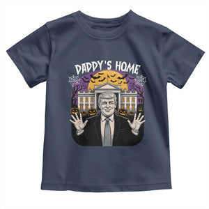 Funny Trump Halloween Toddler T Shirt Daddy Home White House Spooky Season TS02 Navy Print Your Wear