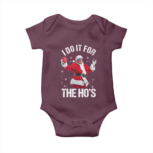 Funny Trump Santa Christmas Baby Onesie I Do It For The Hos Holiday Gift TS02 Maroon Print Your Wear