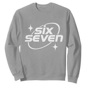 Funny Six Seven Sweatshirt Cool 67 Meme Y2K Gen Alpha Slang TS02 Sport Gray Print Your Wear