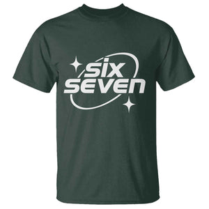Funny Six Seven T Shirt Cool 67 Meme Y2K Gen Alpha Slang TS02 Dark Forest Green Print Your Wear