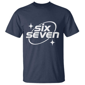 Funny Six Seven T Shirt Cool 67 Meme Y2K Gen Alpha Slang TS02 Navy Print Your Wear