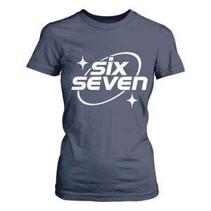 Funny Six Seven T Shirt For Women Cool 67 Meme Y2K Gen Alpha Slang TS02 Navy Print Your Wear