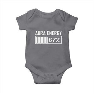 Funny Aura Energy at 67 Baby Onesie Six Seven Viral Meme 6 7 Gen Alpha Slang TS02 Charcoal Print Your Wear