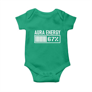 Funny Aura Energy at 67 Baby Onesie Six Seven Viral Meme 6 7 Gen Alpha Slang TS02 Irish Green Print Your Wear
