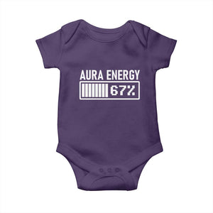 Funny Aura Energy at 67 Baby Onesie Six Seven Viral Meme 6 7 Gen Alpha Slang TS02 Purple Print Your Wear