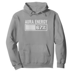 Funny Aura Energy at 67 Hoodie Six Seven Viral Meme 6 7 Gen Alpha Slang TS02 Sport Gray Print Your Wear