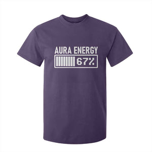 Funny Aura Energy at 67 T Shirt For Kid Six Seven Viral Meme 6 7 Gen Alpha Slang TS02 Purple Print Your Wear