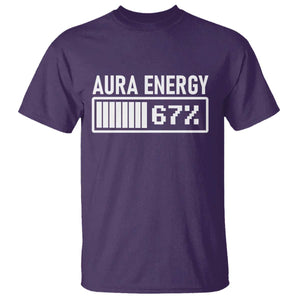 Funny Aura Energy at 67 T Shirt Six Seven Viral Meme 6 7 Gen Alpha Slang TS02 Purple Print Your Wear