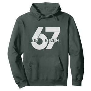 Funny Six Seven 67 Meme Hoodie Bold Graphic TS02 Dark Forest Green Print Your Wear