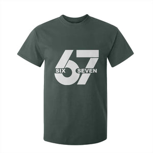 Funny Six Seven 67 Meme T Shirt For Kid Bold Graphic TS02 Dark Forest Green Print Your Wear