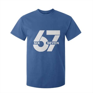 Funny Six Seven 67 Meme T Shirt For Kid Bold Graphic TS02 Royal Blue Print Your Wear