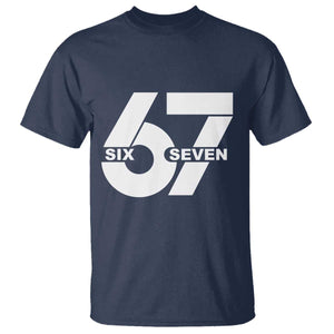 Funny Six Seven 67 Meme T Shirt Bold Graphic TS02 Navy Print Your Wear