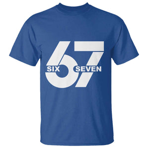 Funny Six Seven 67 Meme T Shirt Bold Graphic TS02 Royal Blue Print Your Wear
