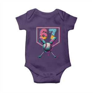 Funny Six Seven Baseball Drip Baby Onesie Number 67 Meme Drippy Bats TS02 Purple Print Your Wear