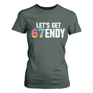 Funny Six Seven 67 T Shirt For Women Lets Get Sendy 6 7 Meme Icecream TS02 Dark Forest Green Print Your Wear