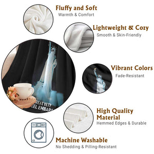 Statue of Liberty Ghost Throw Blanket Are We Great Yet Cause I Just Feel Embarrased TS02 Print Your Wear