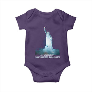 Statue of Liberty Ghost Baby Onesie Are We Great Yet Cause I Just Feel Embarrased TS02 Purple Print Your Wear