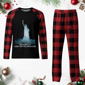 Statue of Liberty Ghost Plaid Pajama Set Are We Great Yet Cause I Just Feel Embarrased TS02 Buffalo Plaid Print Your Wear