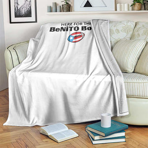 Here For The Benito Bowl Throw Blanket Funny Puerto Rican Football Party Celebration TS02 Print Your Wear