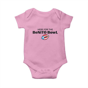Here For The Benito Bowl Baby Onesie Funny Puerto Rican Football Party Celebration TS02 Light Pink Print Your Wear