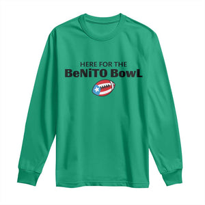 Here For The Benito Bowl Long Sleeve Shirt Funny Puerto Rican Football Party Celebration TS02 Irish Green Print Your Wear