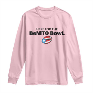 Here For The Benito Bowl Long Sleeve Shirt Funny Puerto Rican Football Party Celebration TS02 Light Pink Print Your Wear