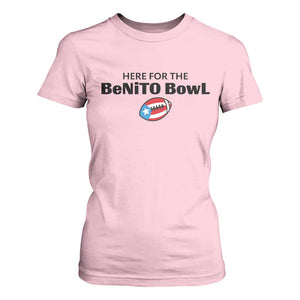 Here For The Benito Bowl T Shirt For Women Funny Puerto Rican Football Party Celebration TS02 Light Pink Print Your Wear