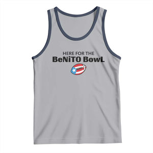 Here For The Benito Bowl Tank Top Funny Puerto Rican Football Party Celebration TS02 Athletic Heather Navy Print Your Wear