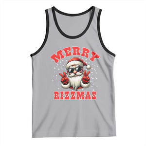 Funny Santa Rizz Christmas Tank Top Merry Rizzmas Claus Funny Xmas TS02 Athletic Heather Black Print Your Wear