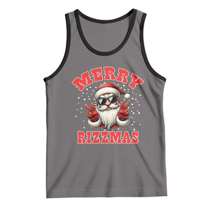 Funny Santa Rizz Christmas Tank Top Merry Rizzmas Claus Funny Xmas TS02 Deep Heather Black Print Your Wear